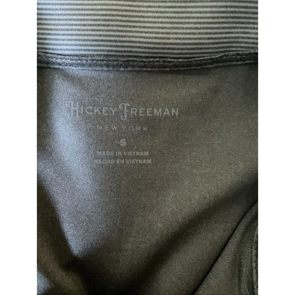 Hickey Freeman Performance Grey Small Micro-stripe 1/4 Zip Sweater NWT